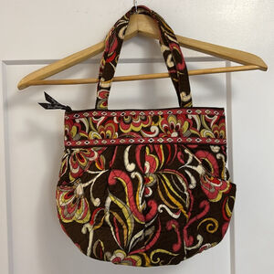 VERA BRADLEY PUCCINI (retired print) tote bag satchel multi pockets brown orange